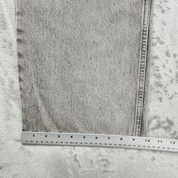 NEW Pull & Bear Jeans Womens 10 Gray High Rise Straight Leg Raw Hem Stretch - Picture 15 of 16